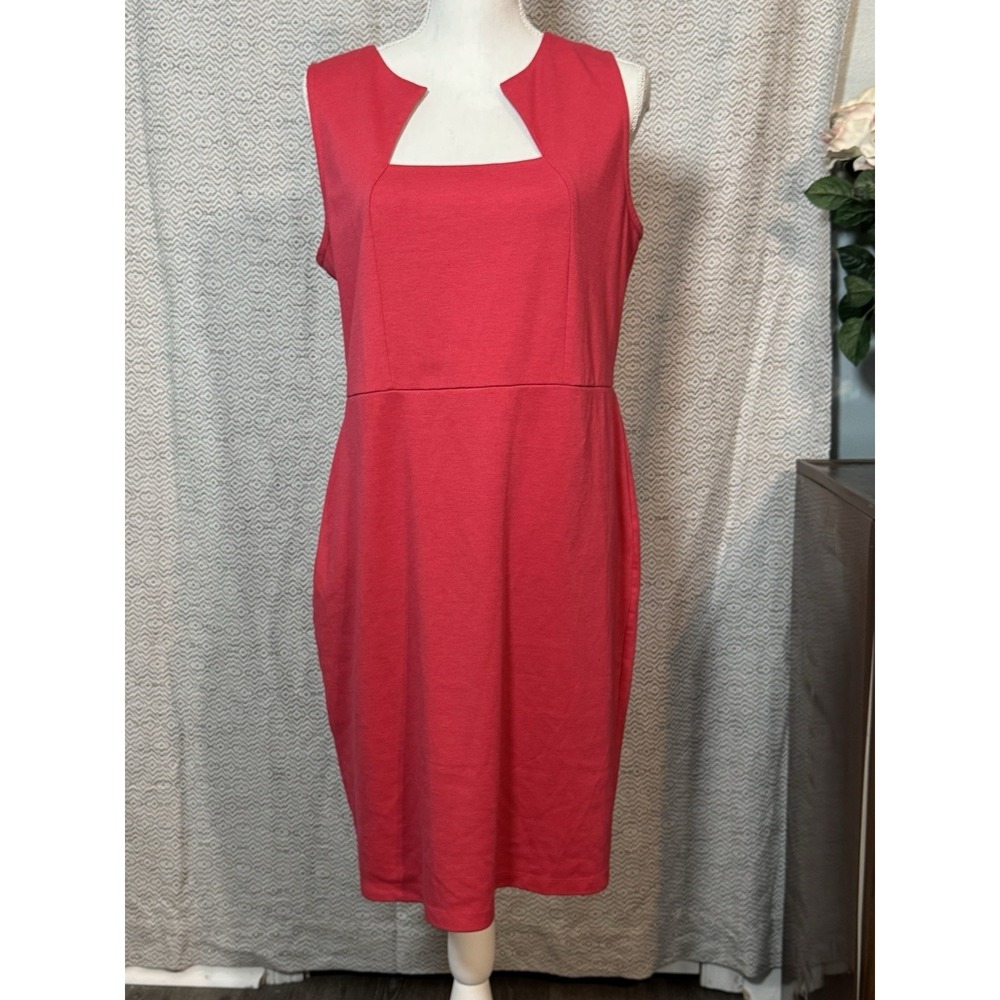 Cato Pink Square Neck Dress Soft Classic Office Work Professional Size 14